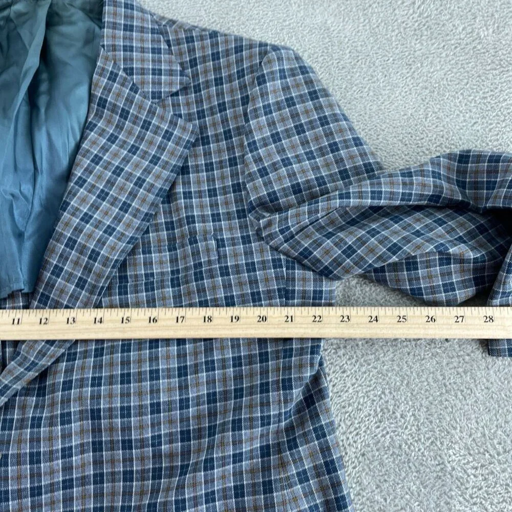 Vintage Sears The Mens Store Blue & Brown 44R blazer  0242